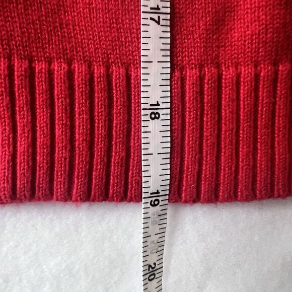 Berek Christmas Mrs. Claus Sweater Fur Cowl Neck Red Ivory Pullover Sequin XL - Picture 13 of 15